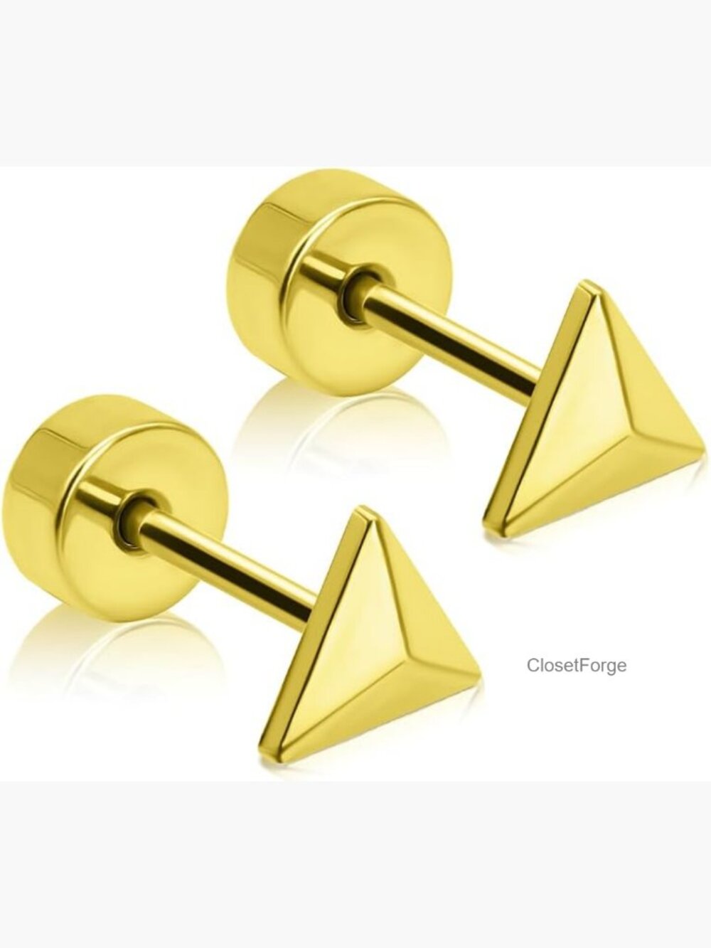 Implant-Grade Titanium Flat Back Stud Earrings Geometric